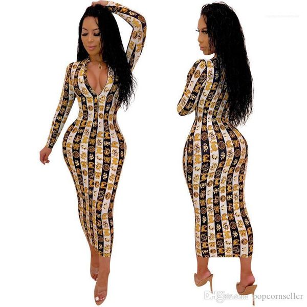 

print v neck column long lenght clothing womens apparel womens fashion dresses european and american, Black;gray