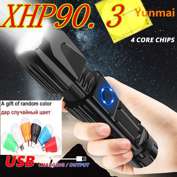 

highest lumens most powerful xhp90 led zoom tactical xlamp 90.2 torch waterproof lamp use 26650 battery for hunting