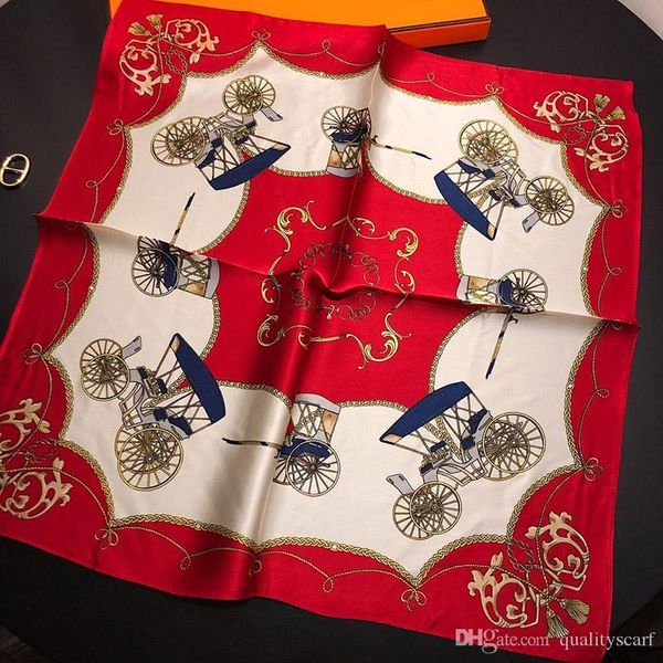 

carriage print scarfs women square silk scarf womens horse neckerchief stole spring summer beach kerchief 50cm*50cm, Blue;gray