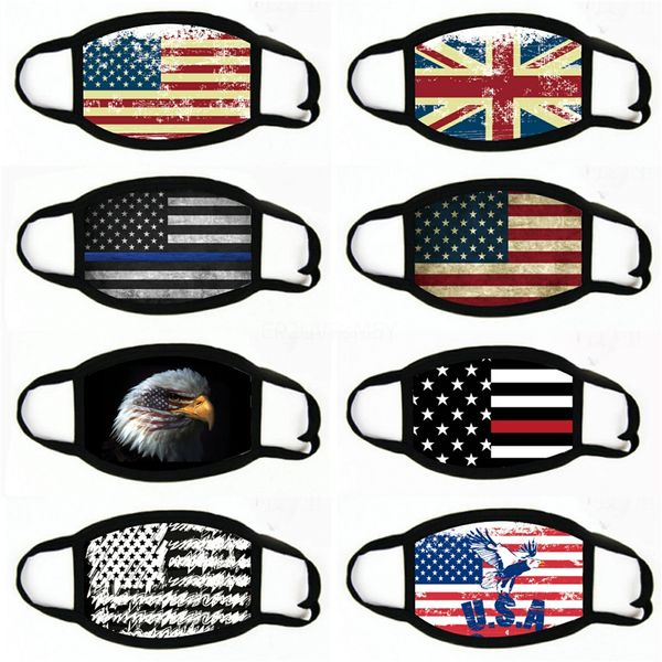 

face mask 2020 american election supplies dustproof print protective makes america great again masks us flag mask#427, Black