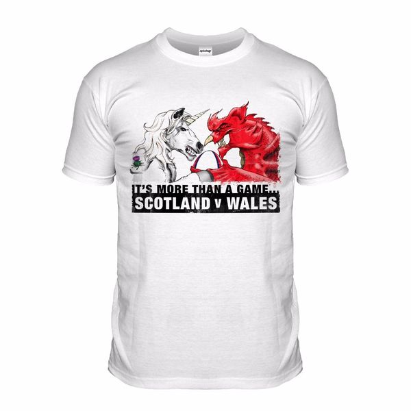 

unique design tees summer men's pop cotton tee scotland wales white rugbyer sporter unicorn dragon nations novelty t shirt