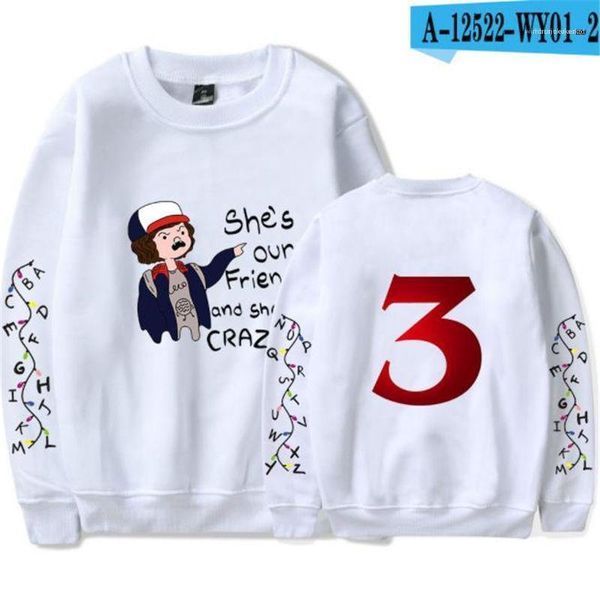 

womens hoodies 3d printed long sleeve hooded ladies designer sweatshirts fashion loose female clothing stranger things, Black