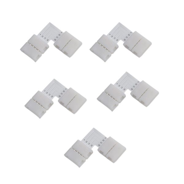 

5pcs 5050 10mm l shape connector rgb led strip 90 degree corner connectors 4-pin