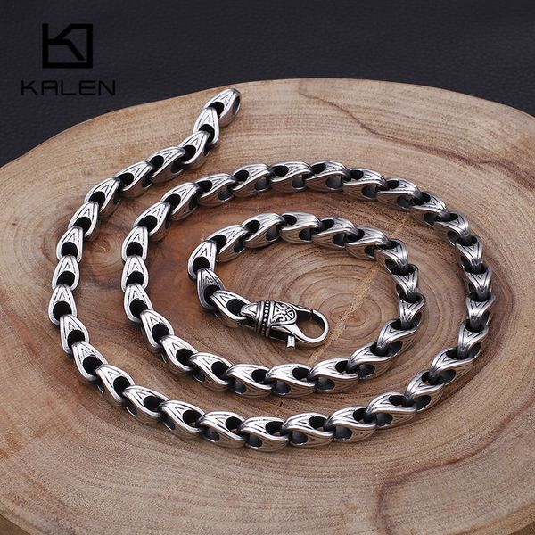 

punk stainless steel 70cm long link chain necklaces for men 8mm width heavy chunky chain link necklace jewelry, Silver