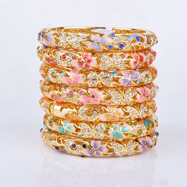 

beijing cloisonne bracelets national wind stenciled crystals diamonds bracelets bangle, Black