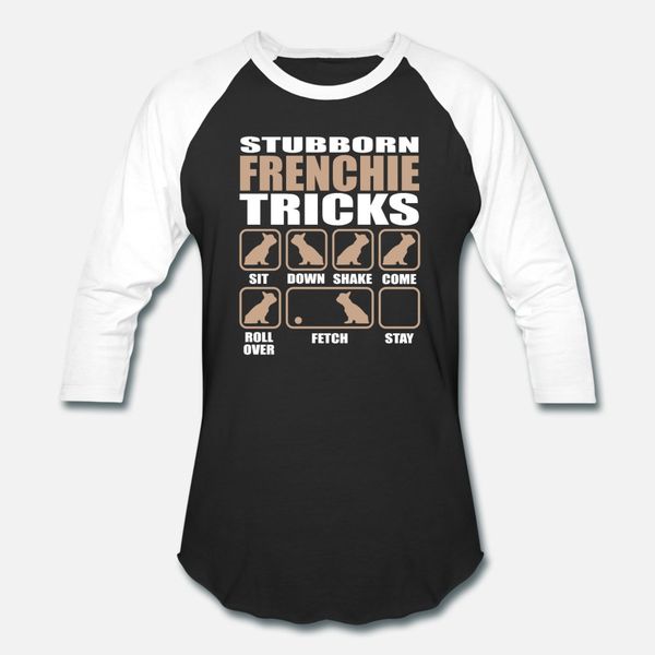 

stubborn frenchie tricks design t shirt men personalized tee shirt crew neck leisure fitness building summer style natural shirt