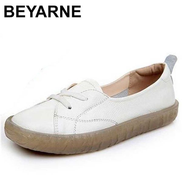

beyarne promotion lace-up genuine leather shoes women sneakers casual shoes 2020 new soft bottom tide comfort flat casual, Black