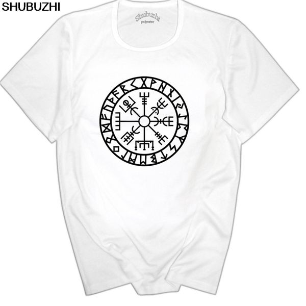

viking compass vegvisir futhark runes navigator t-shirts casual apparel tees fashion o-neck hipster t shirt men