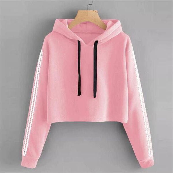 

womens sweatershirt casual solid hoodie 2020 long sleeve blouse lace up drawstring mujer poleron sudadera con capucha, Black
