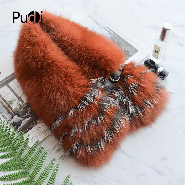 

pudi women real rex fur winter warm scarf ring 2020 new genuine silver fur scarves rings sf849, Blue;gray