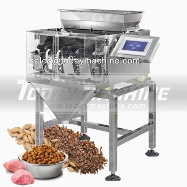 

automatic vertical twin pouch packing machine with multi head weighers for pill/gummy candy
