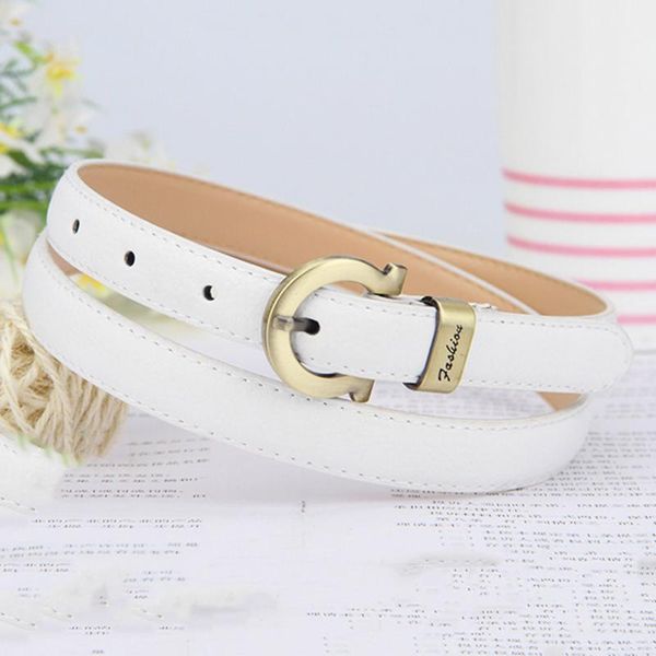 

fashion pu leather waist belt for women black brown white ring ladies belt for jeans dresses round buckle wild waistband