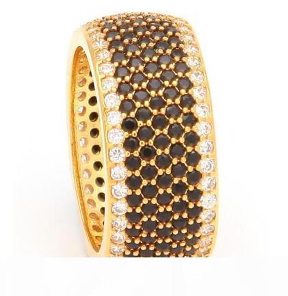 

горячая продажа bling king прохладный finger ювелирных изделия белого черный цирконий кольцо для женщин мужчин cz checkerboard колец доступн, Golden;silver