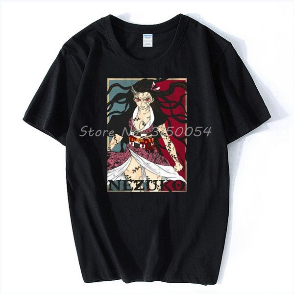 

kimetsu no yaiba the potrait of a demon nezuko hope poster parody black t-shirt anime men cotton tshirt t shirt tees harajuku