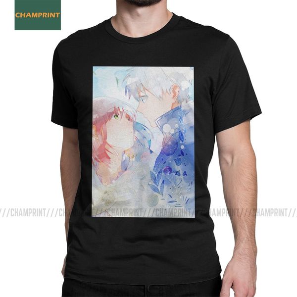 

men t-shirts zen and shirayuki akagami no shirayuki vintage cotton tee shirt short sleeve prince red hair hime manga t shirt