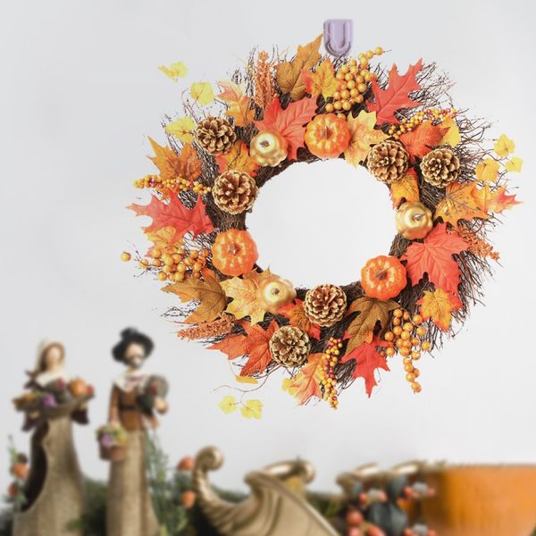 

christmas flower garland thanksgiving simulation rose doors decorated ornaments round-shaped artificial flowers wreath lintel