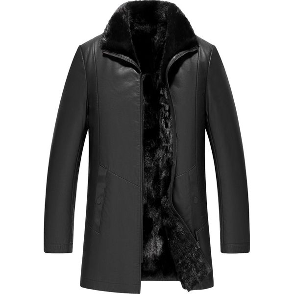 

genuine leather jacket winter jacket men real coat luxury cow leather jackets plus size p-rlm18503 my1269, Black