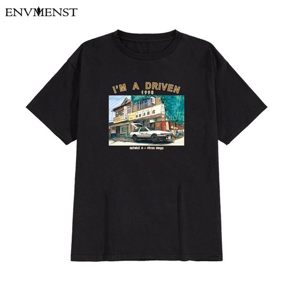 

envmenst cotton t shirt men initial d japanese animation printing trend all-match fashion short t-shirt o-neck tee xs-3xl