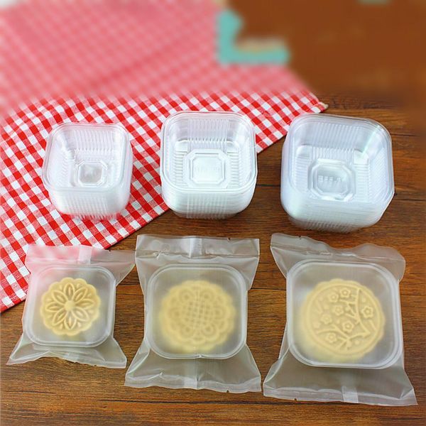 

75g packaging with trays+100 clear plastic bag 50g 100g trays moon cake 100 cookie bags for mooncake frosted garden2010 qyzig
