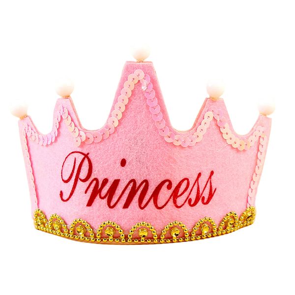 

kids /children happy birthday hat led light up princess king happy birthday crown cap headband christmas party girl headband