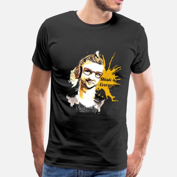 

музыка всюду тенниска мужчины настройка 100% хлопок s-xxxl письмо сумасшедший комфортная лето стиль vintage рубашка