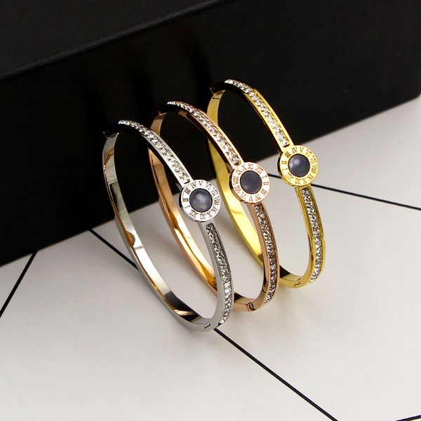 

stainless steel circles bracelet & bangles bracelets for women fashion jewelry new design bangles, Black