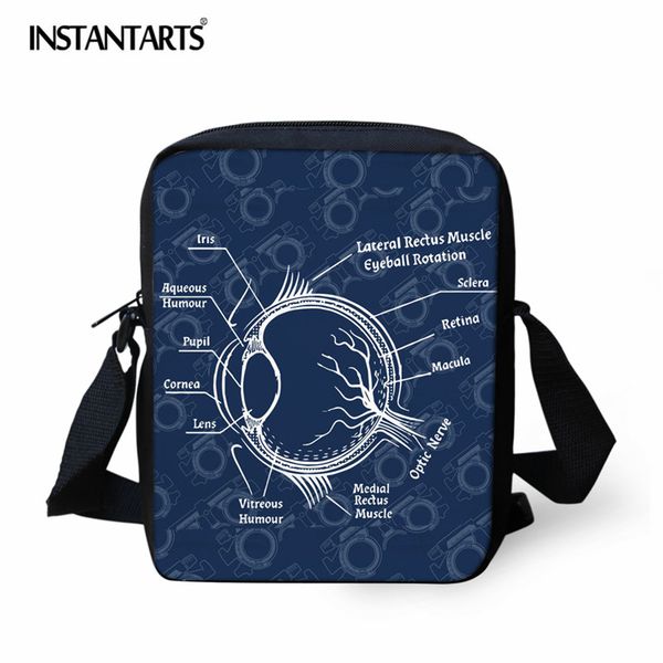 

instantarts optometry design male crossbody bags casual travel phone card mini messenger bags ladies fashion kids bookbags teens