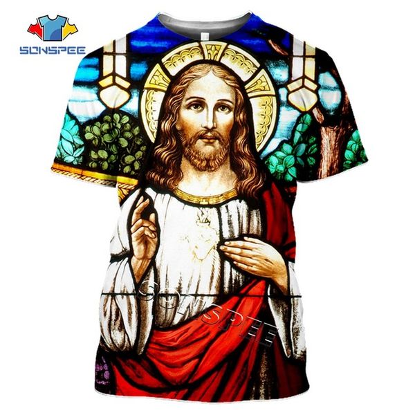 

summer homme clothing god cartoon men religion christ jesus 3d print shirts funny oversized anime men clothing