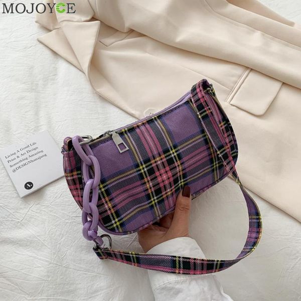

vintage women handbags plaid elegant female retro chain small underarm shoulder bags totes purse