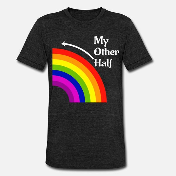 

my other half rainbow left matching t shirt men design cotton round neck famous breathable spring letter shirt