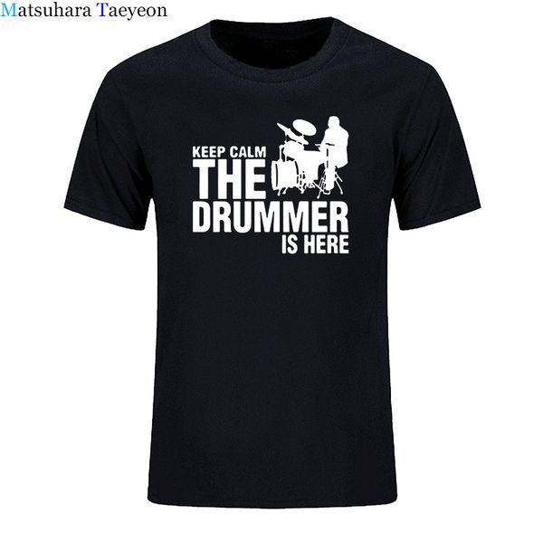 

clothing a drummer and drums cotton men t-shirts tees short sleeve casual keep calms the drummer is here t shirts t shirts