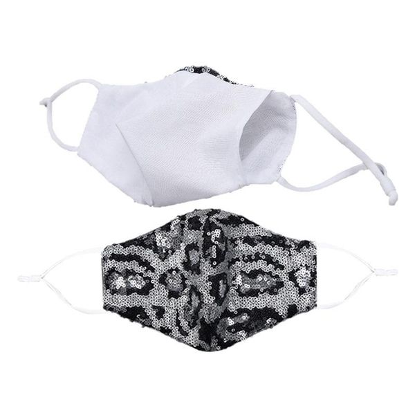 

leopard sequins masks sequins mask pm2.5 dustproof mouth cover washable bar dance earloop cotton ladies party mask dhf756
