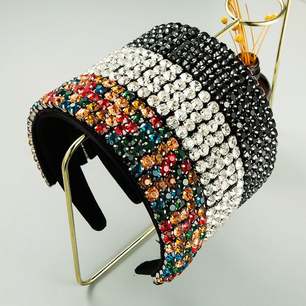 

hair accessories fashion wide-brimmed fabric baroque style colored rhinestone headband street