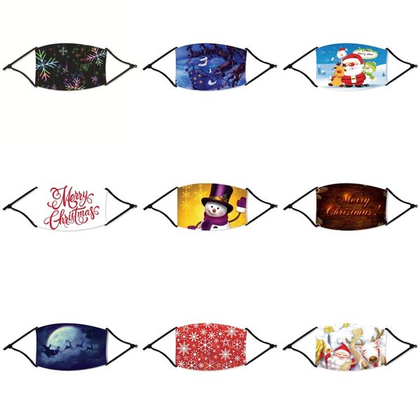 

kids face christmas masks dustproof breathable cotton christmas mask washable reusable christmas mask with 2pcs filters mouth moulf mma34#68, Black