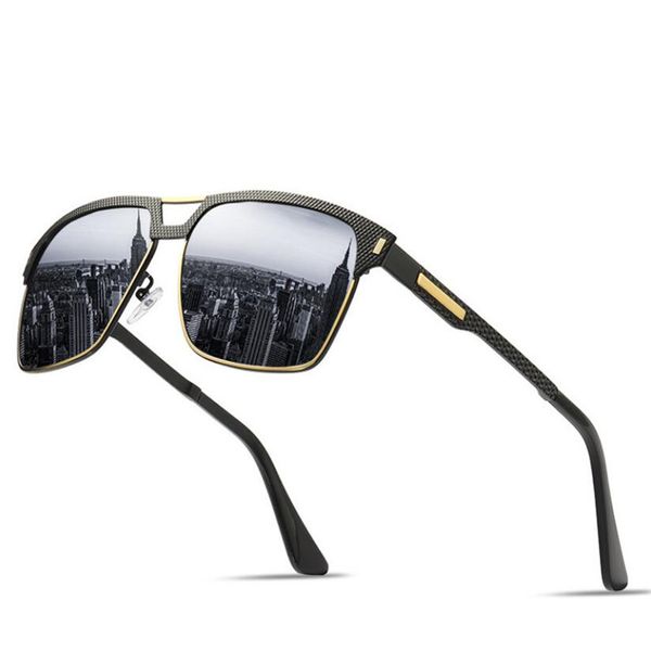 

brand design men polarized sunglasses frame alloy goggle outdoor fishing driving sunglasses eyewear with spring temple, White;black
