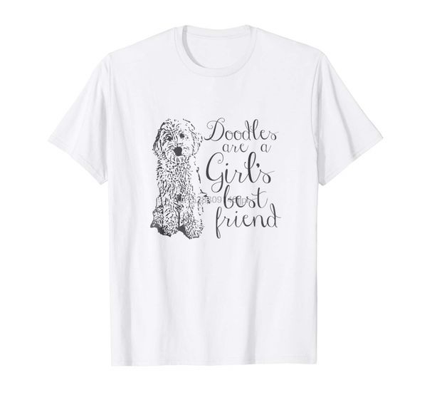 

fashion mens short sleeve t shirt 100% cotton doodles are a girl s friend golden labradoodle t shirt