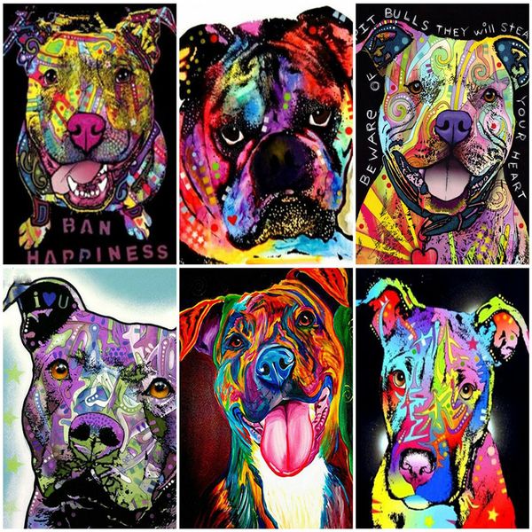 

azqsd paint by number canvas painting kits animal diy unframe acrylic paint unique gift coloring by numbers dog home decoration