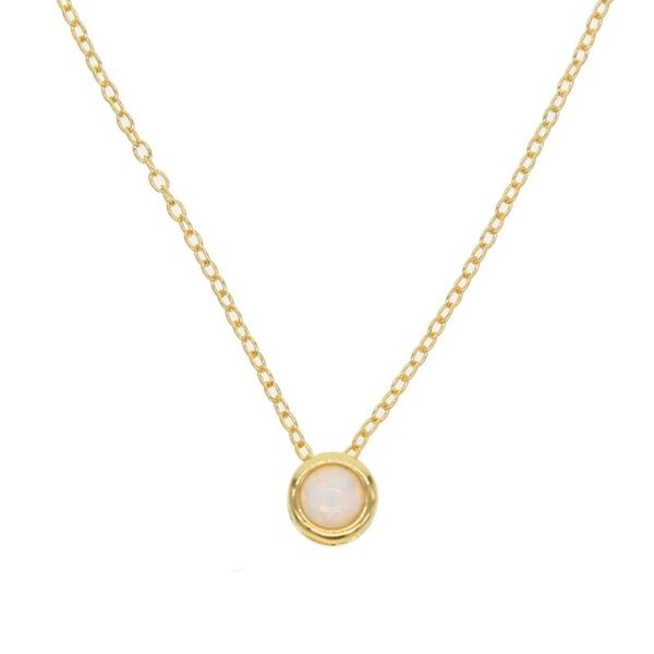 

new arrived 925 sterling silver single stone bezel opal simple cute women gift elegance lady gold color dainty jewerly necklace