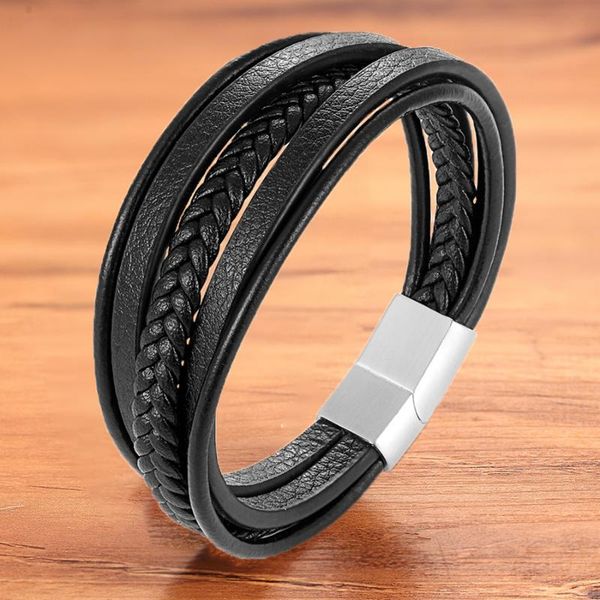 

anklets tyo fashion design genuine leather bracelet & bangle for men multi-layers handmade braided hand jewelry birthday gift, Red;blue