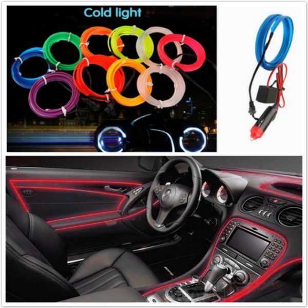 

car interior led el wire rope tube line strip for mitsubishi asx outlander lancer lancer 10 qashqai accessories tiida rio