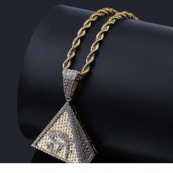 

индивидуальный человек хип-хоп ожерелье глаза хорус pyramid подвеска европейского и американские аксессуары, Silver