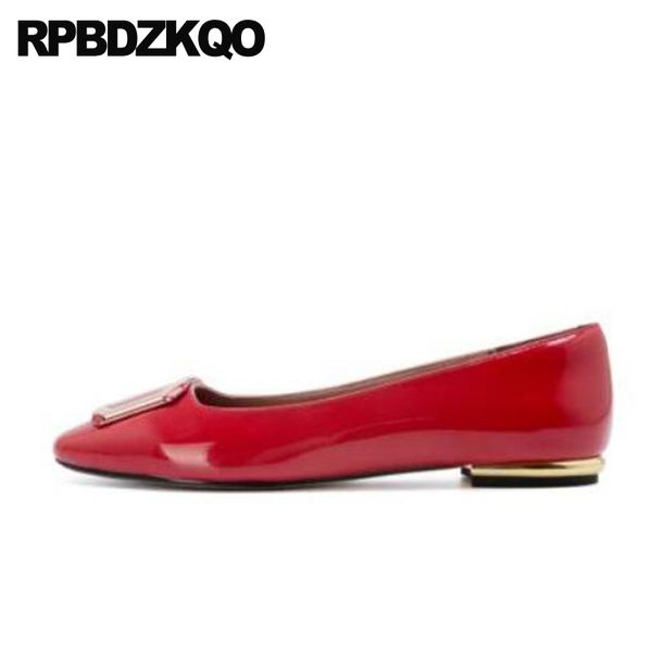 

female patent leather designer shoes china square toe 2020 casual ladies flats chinese women genuine white slip on red black