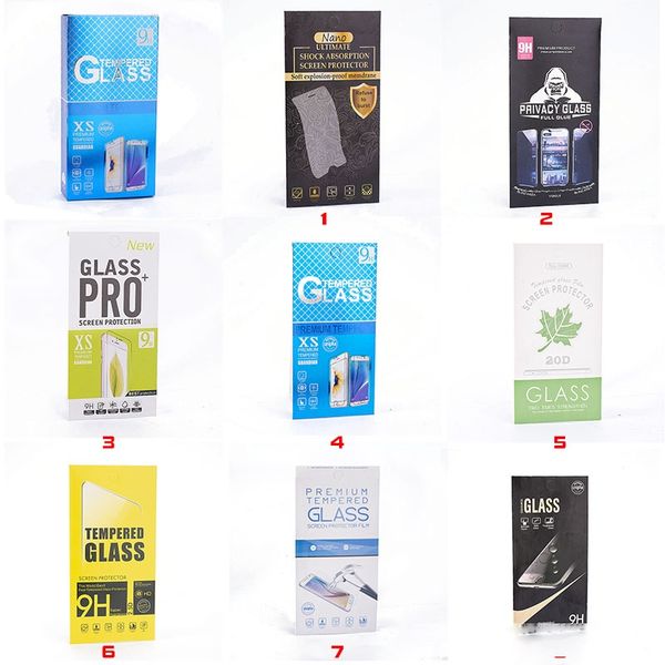 

tempered glass screen protector colorful universal retail packaging box for iphone 11 xr xs max 7 6s plus samsung s20 s10 s9 huawei
