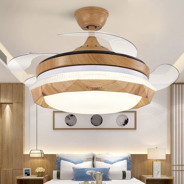 

electric fans modern chinese invisible ceiling fan light home living room dining bedroom led inverter direct sales