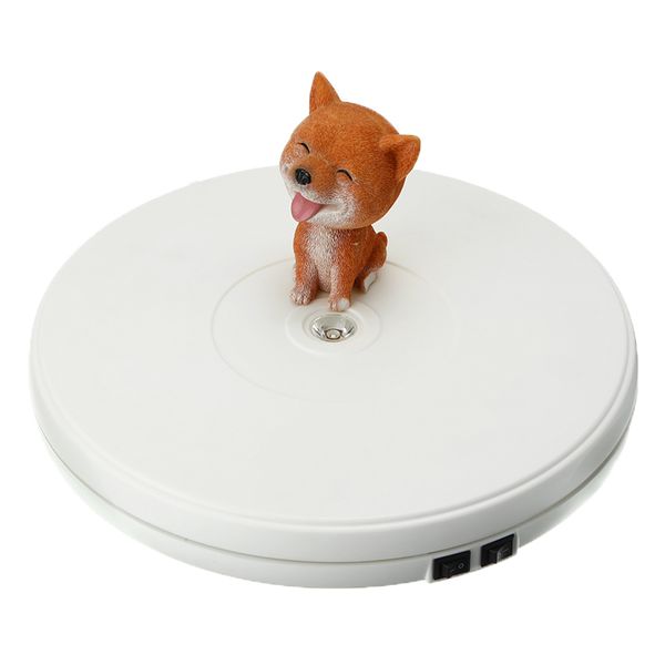 

25cm electric rotary heavy duty rotating jewelry watch display stand base jewellery packaging motorized turntable with led light mx200810, Black