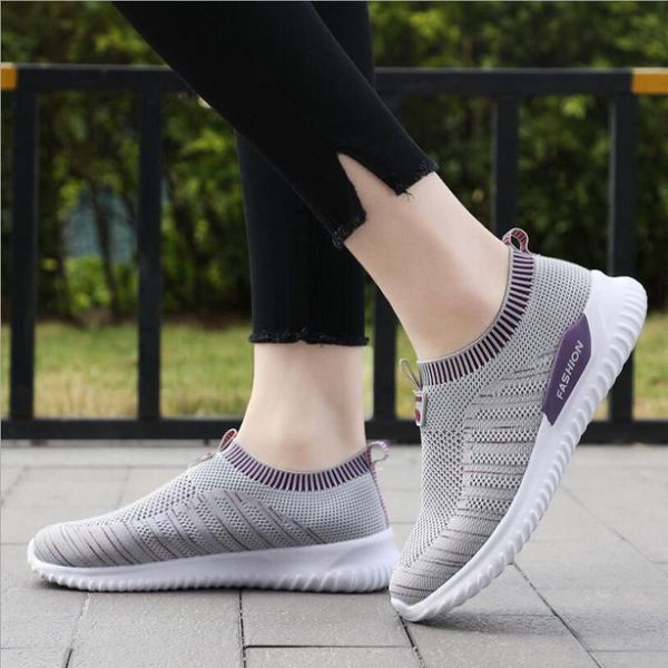 

summer flying woven women's shoes mesh breathable casual shoes non-slip wear-resistant sports low-women's