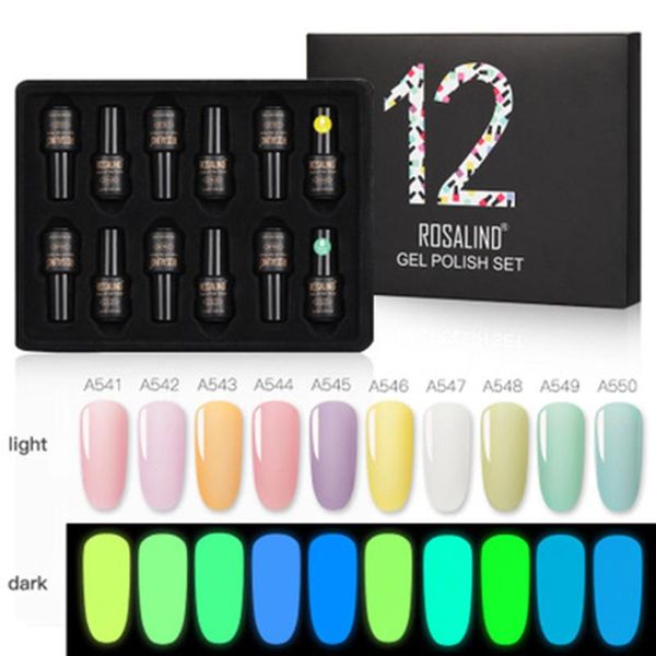 

nail gel luminous glue set 12pcs polish for diy art hjl2021, Red;pink