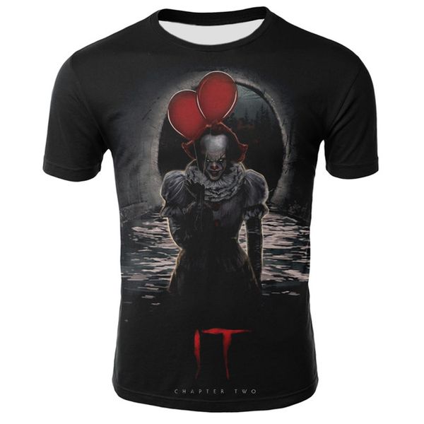 

american horror movie summer new clown print pattern clown 3d print shirts hippie hentai horror men clothing
