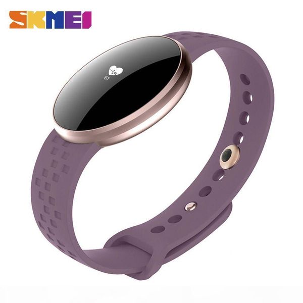 

skmei fashion smart women watches for android ios phone sports fitness sleep monitoring call reminder heart rate monitor watch, Slivery;brown