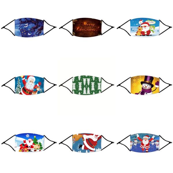 

3-7 arrived in the united states pm2.5 pure cotton anti-haze children's christmas masks, printed christmas masks integrated with 2 #174, Black